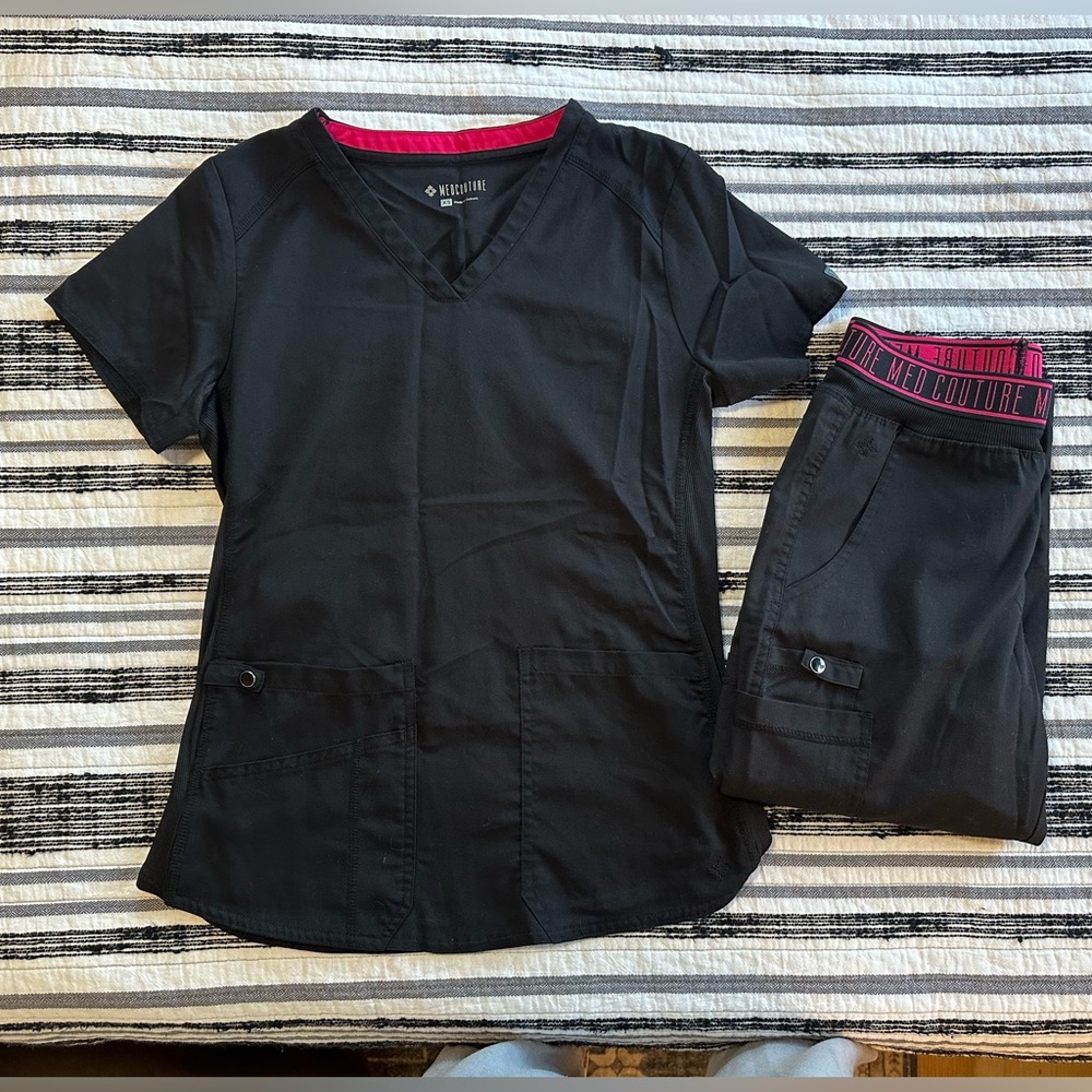 Med Couture Black Scrub Set XS